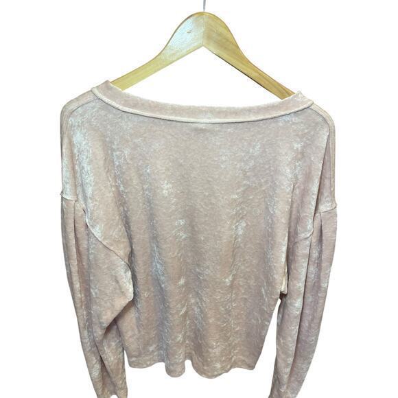Free People Milan Layering Top Light Pink Blush Pink Crushed Velvet Small - Picture 13 of 15